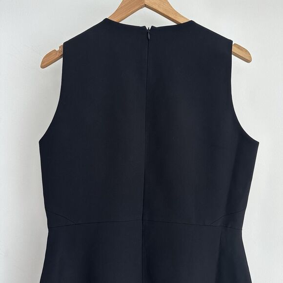Victoria Beckham Dress 10 US Black Fit Flare Minimal Elegant Quiet Luxury Modest - Picture 10 of 14
